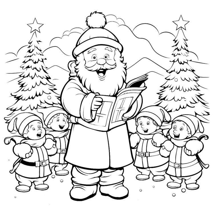 Coloring picture loving St. Nicholas