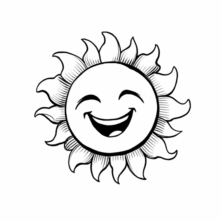 Ausmalbild Luftige Sonnenwelle