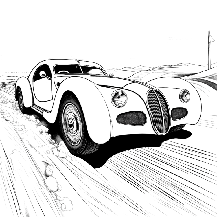 Coloring picture Mighty Bugatti