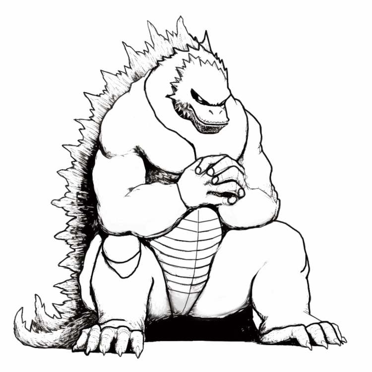 Massive Godzilla coloring page