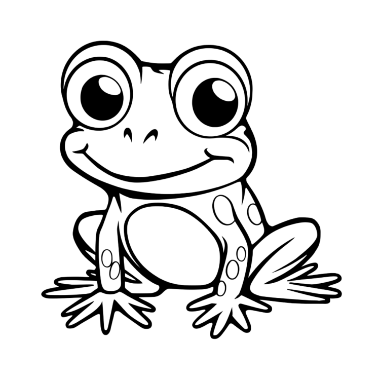 Ausmalbild Mittel Frosch