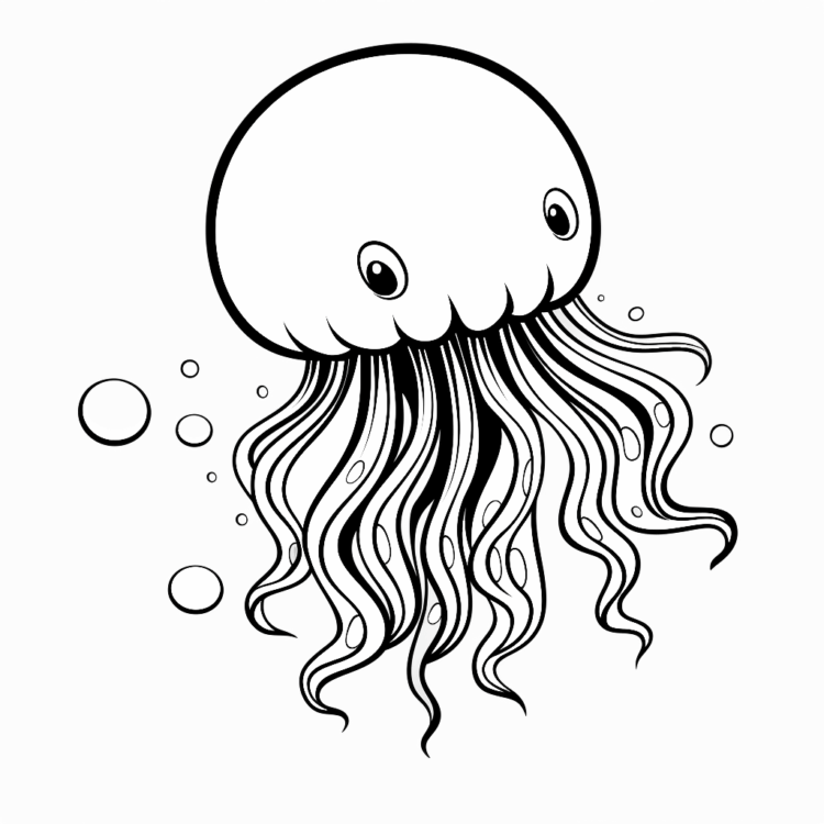 Dibujo para colorear medusa mediana