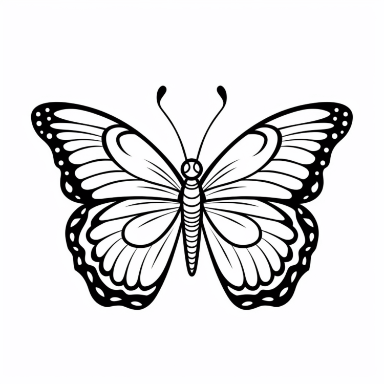 Coloring picture middle butterfly