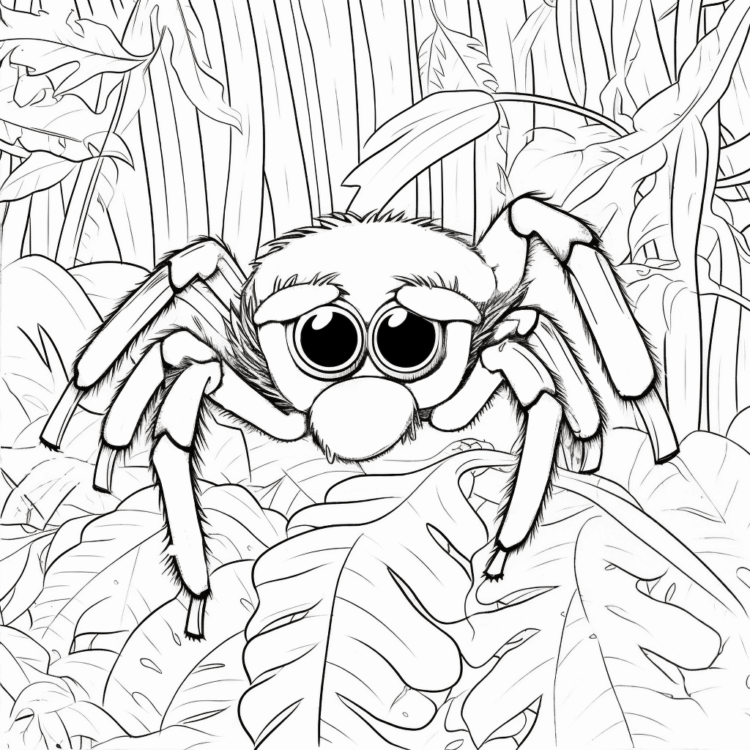 Ausmalbild Mutige Spinne