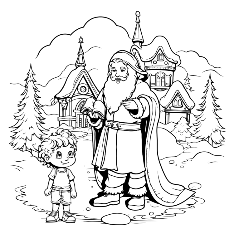 Coloring picture Nourishing St. Nicholas