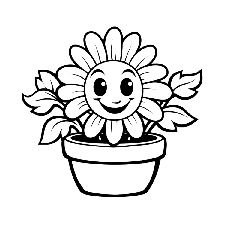 Dibujo para colorear linda planta