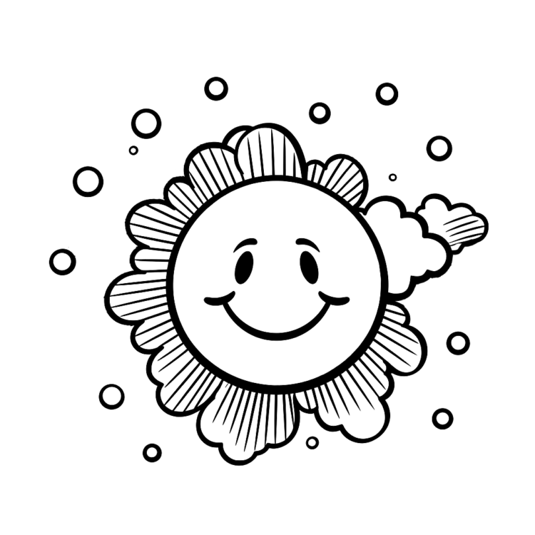 Dibujo para colorear lindo sol