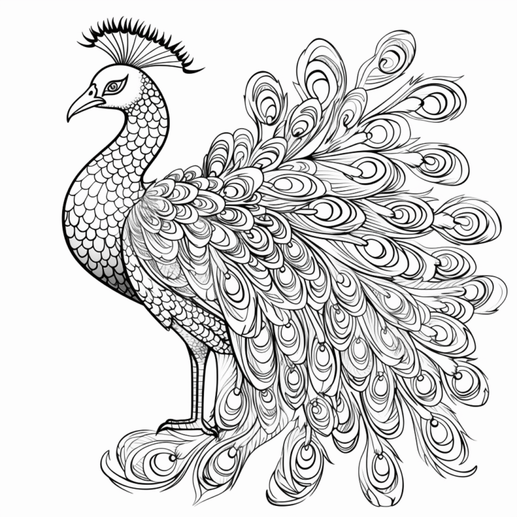 Dibujo para colorear pavo real