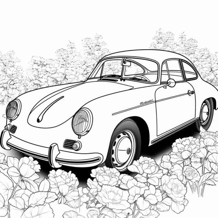 Porsche and flowers