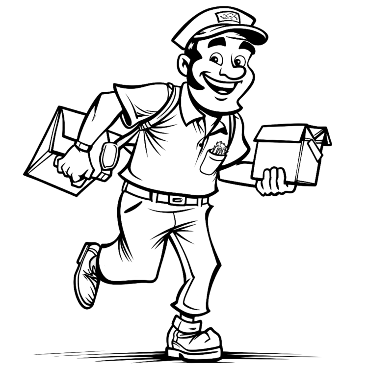 Coloring picture letter carrier