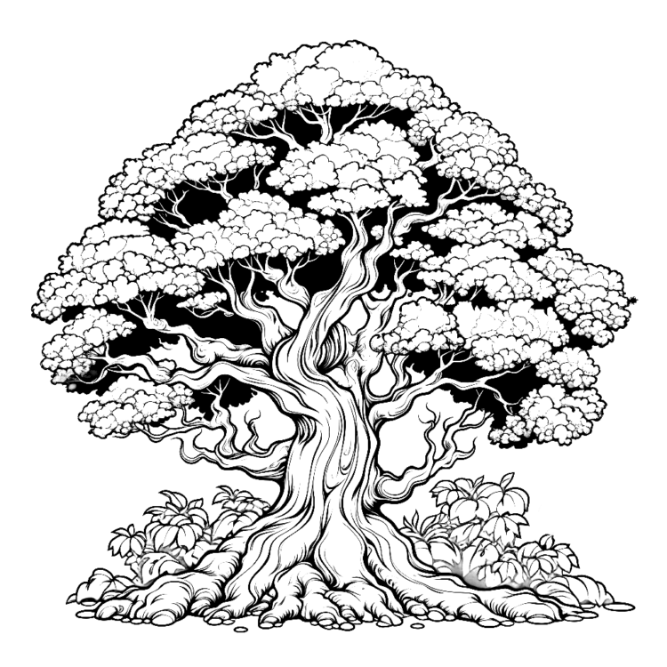 Giant tree coloring page