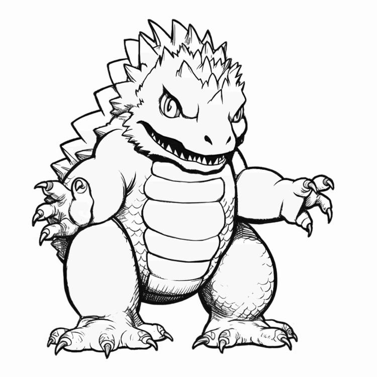 Giant Godzilla coloring page