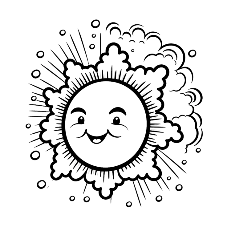 Ausmalbild Ruhiger Sonnenstrahl