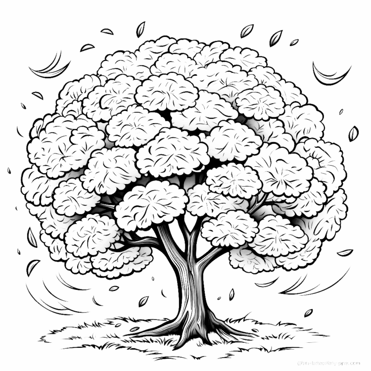 Dibujo para colorear Árbol sombrío