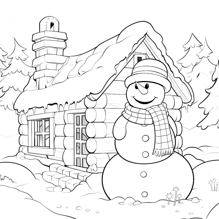 Coloring picture snowman coloring page