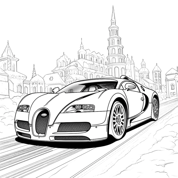 Coloring picture Fast car