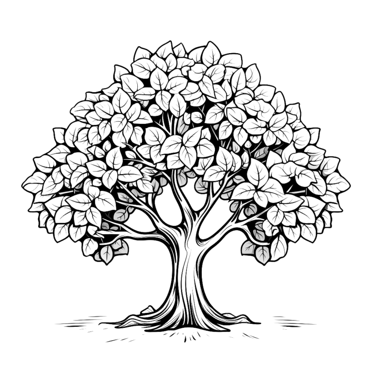 Ausmalbild Schöner Baum