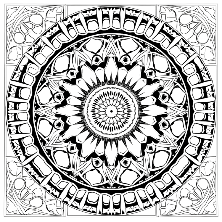 Dibujo para colorear Mandala pesado