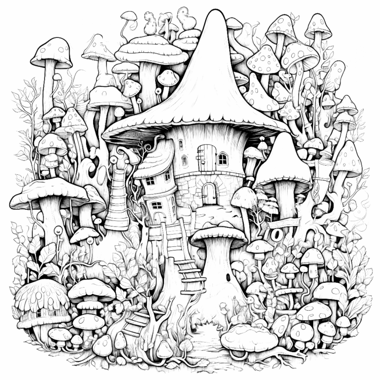 Dibujo para colorear naturaleza pesada