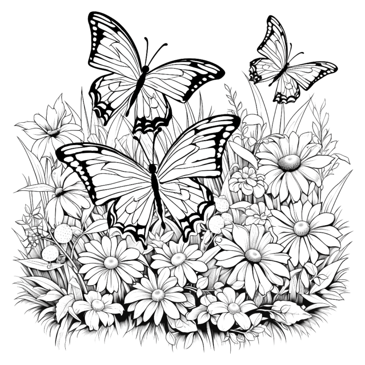 Dibujo para colorear mariposa pesada