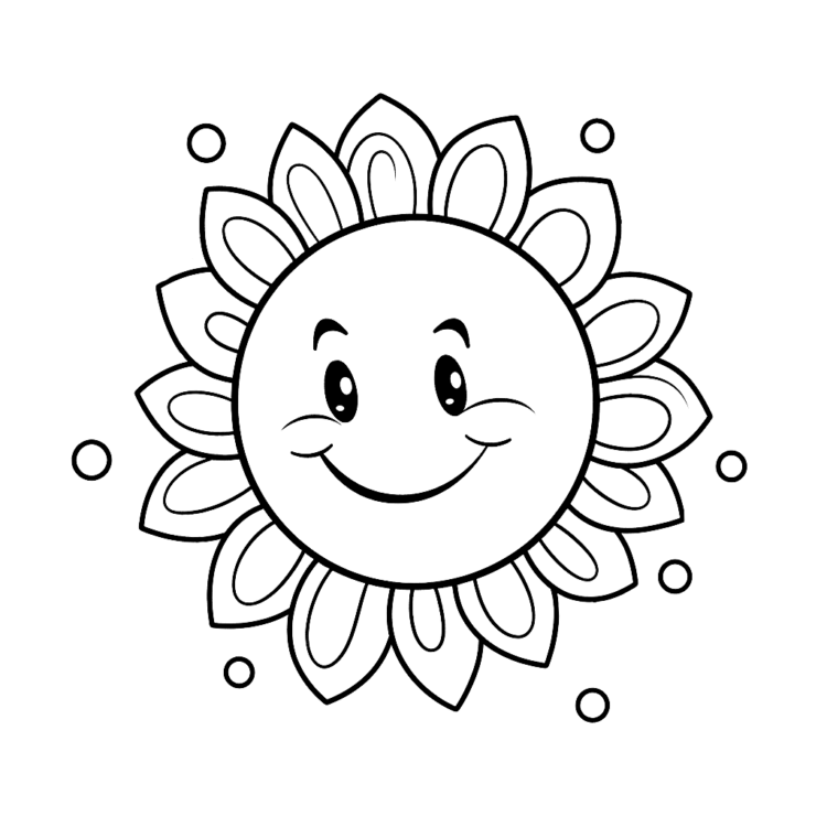 Dibujo para colorear caprichoso rayo de sol