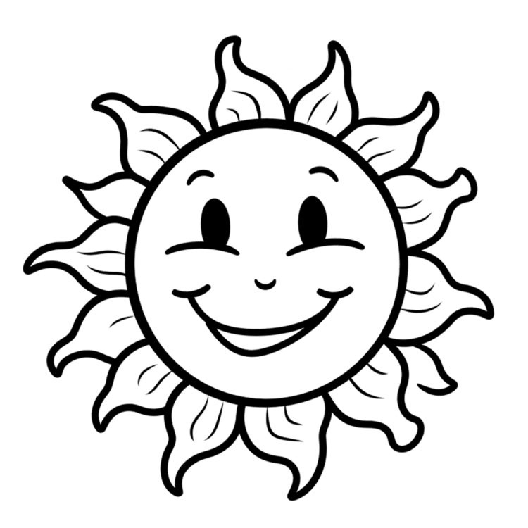Dibujo para colorear sol