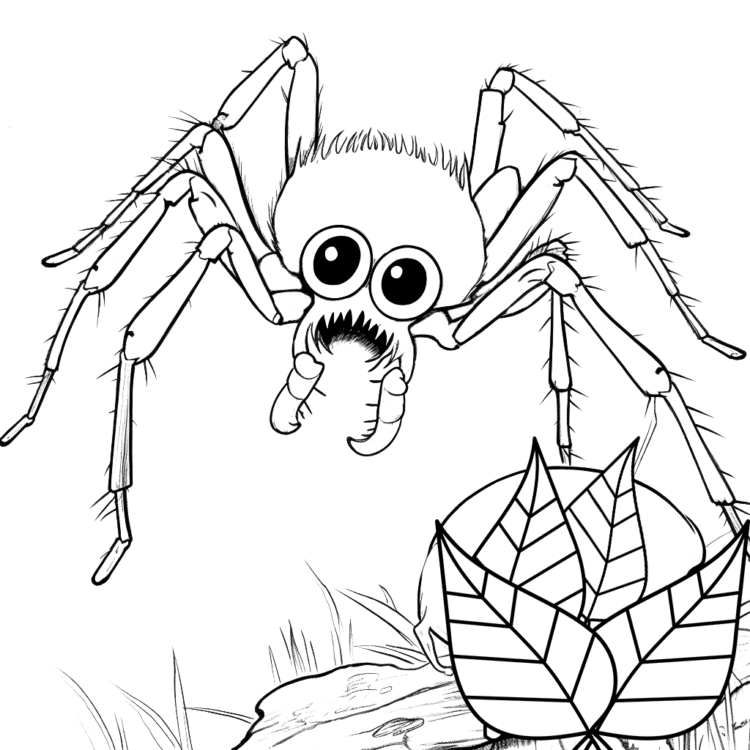 Sporty spider coloring page