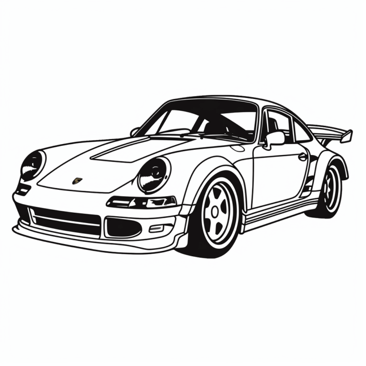 Ausmalbild Sportlicher Porsche