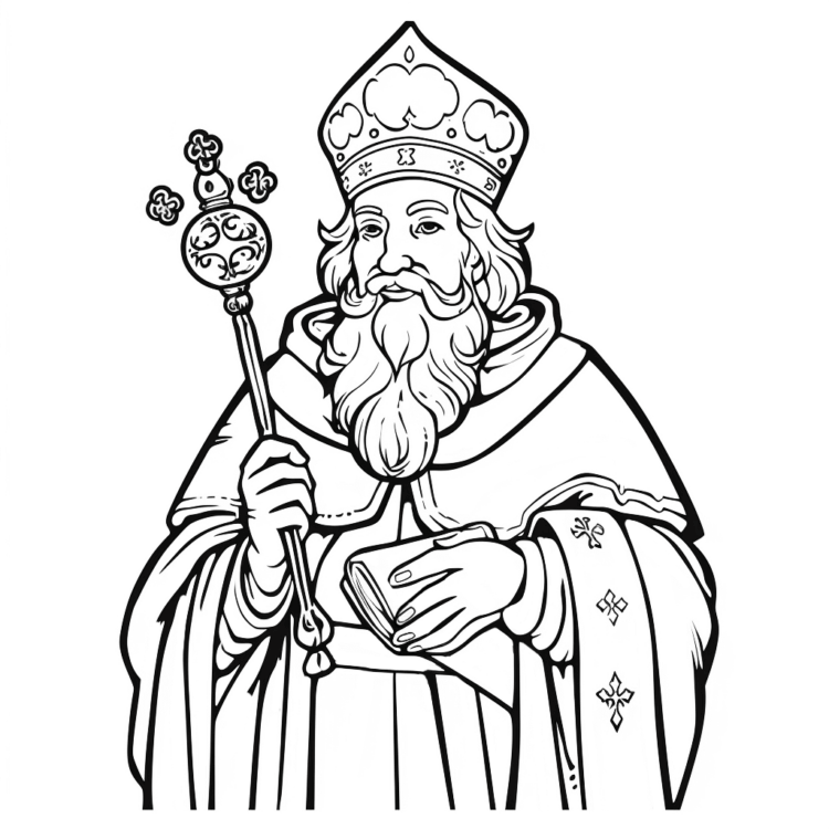 Coloring picture St. Nicholas coloring page