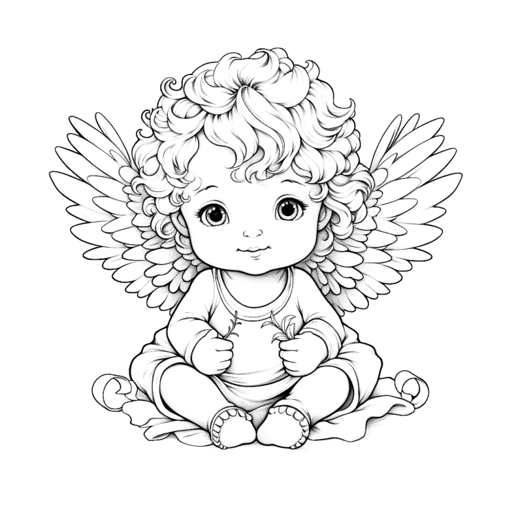 Radiant angel coloring page
