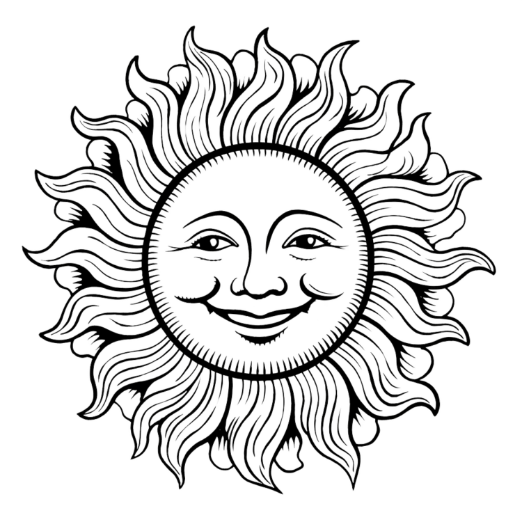 Dibujo para colorear Sol radiante