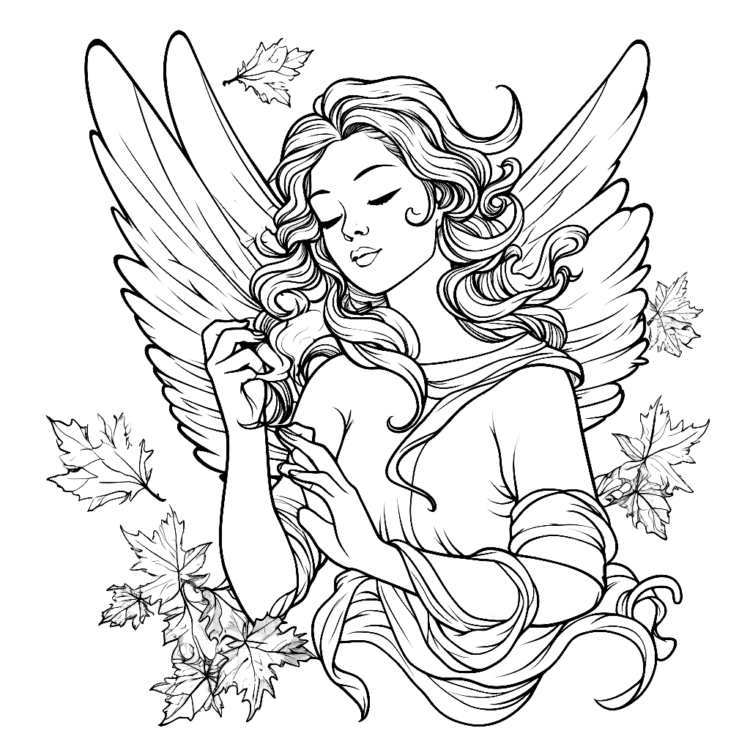 Dibujo para colorear Ángel divino radiante