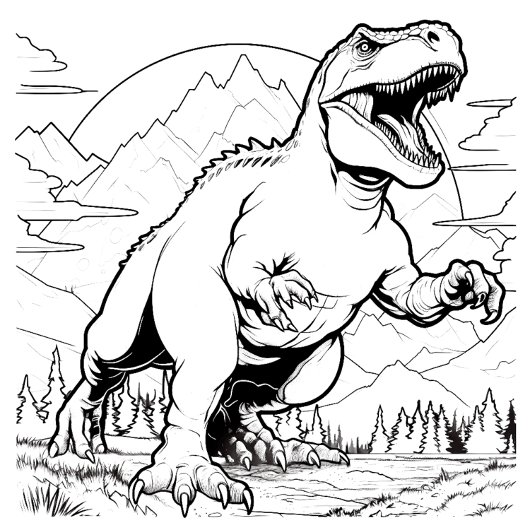 Ausmalbild Unaufhaltsamer Godzilla