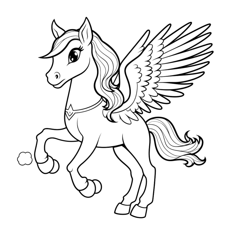 Dibujo para colorear Dulce Pegaso