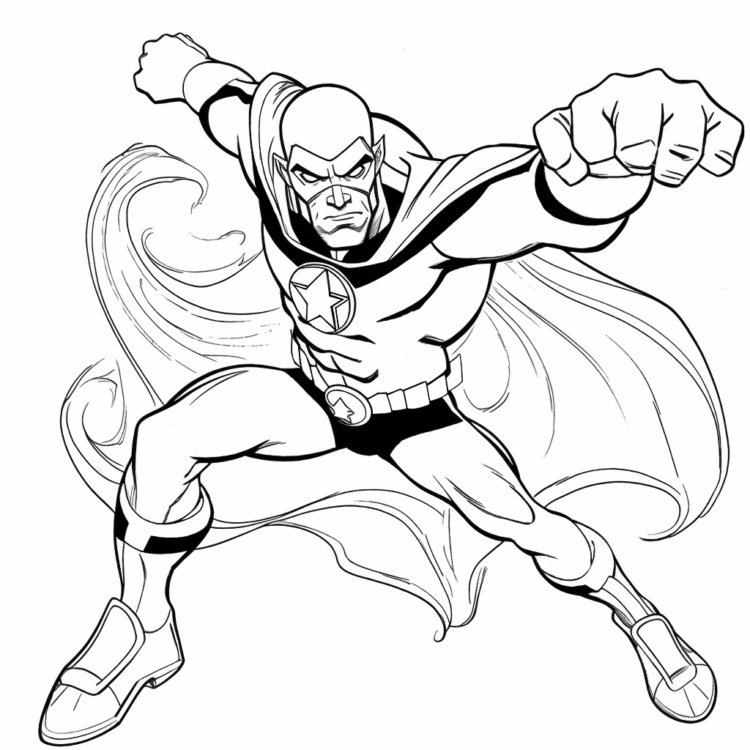 Dibujo para colorear lucha de superhéroes