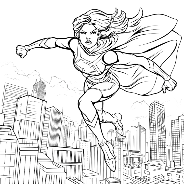 Ausmalbild Superwoman