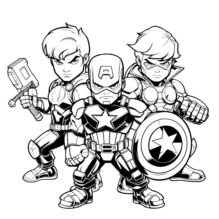 Ausmalbild The Avengers-Kinder
