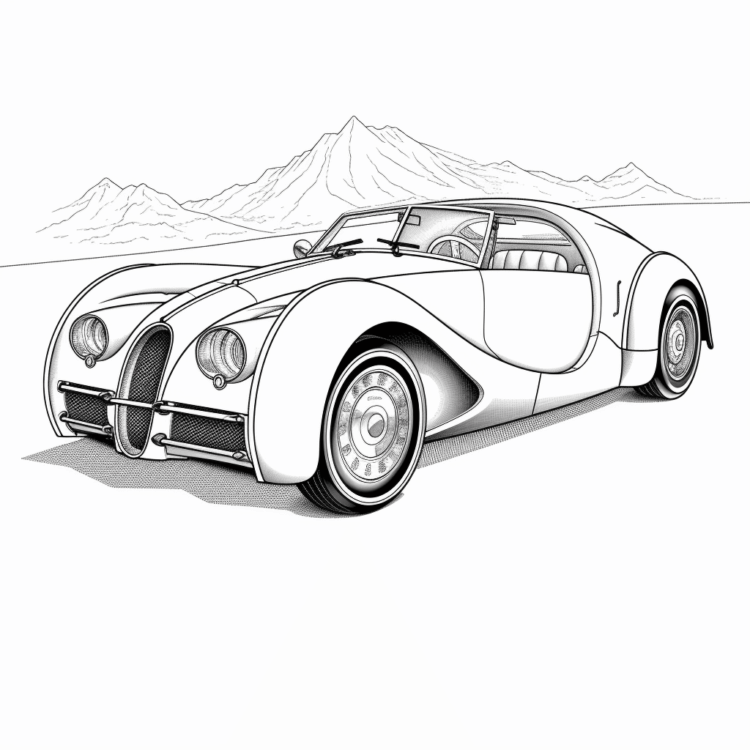 Turbo Bugatti coloring page