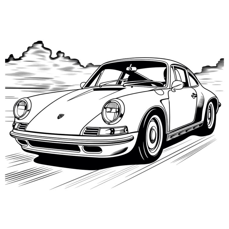 Ausmalbild Turbo Porsche