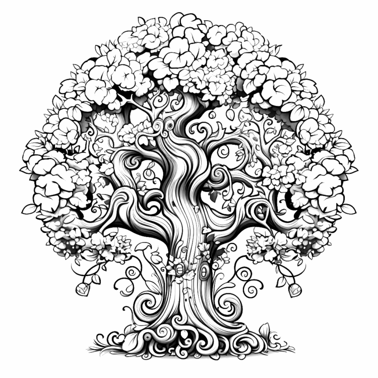 Dibujo para colorear Árbol antiguo