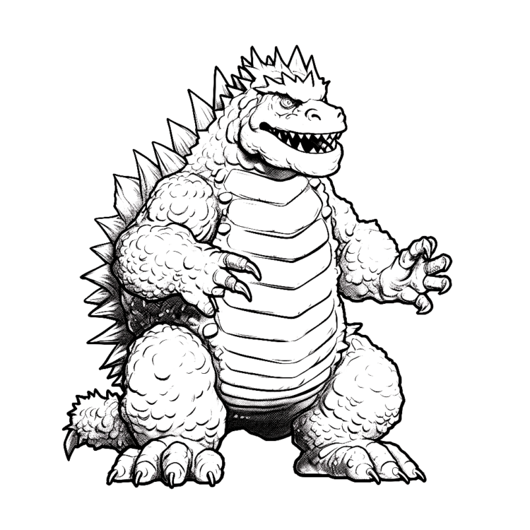 Coloring picture Ancient Godzilla