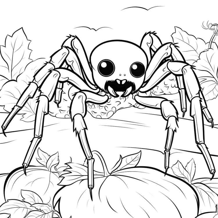Coloring picture crazy spider