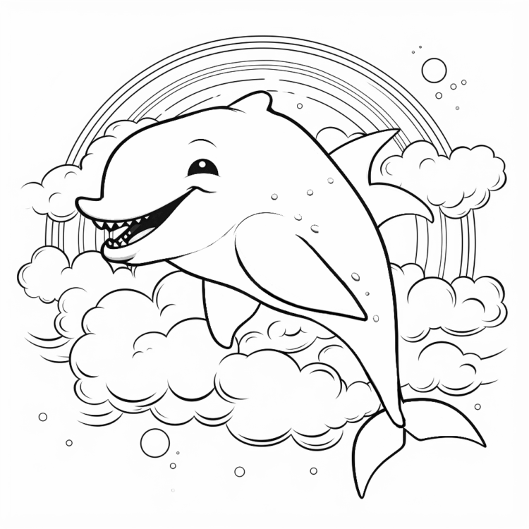 Dibujo para colorear Delfín juguetón