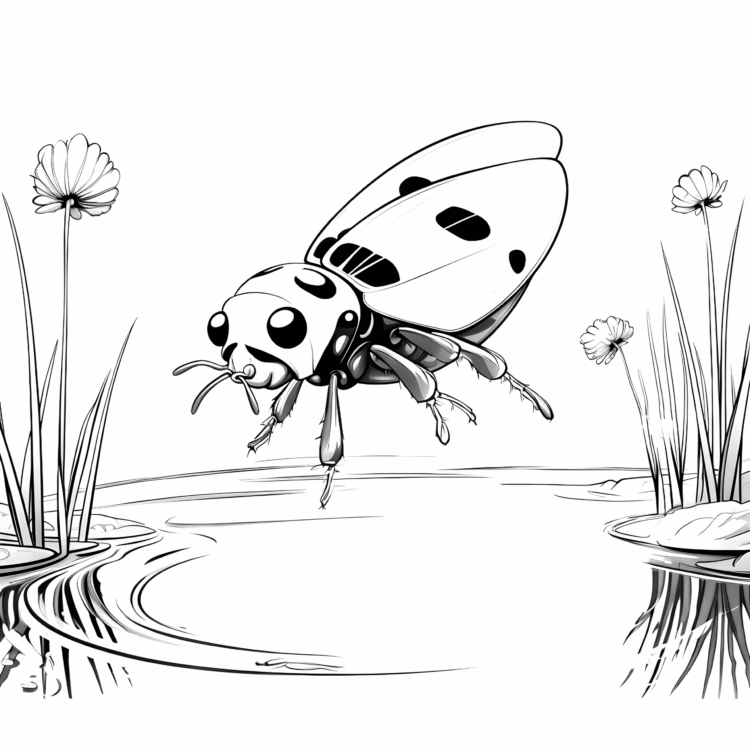 Tiny insect friend coloring page