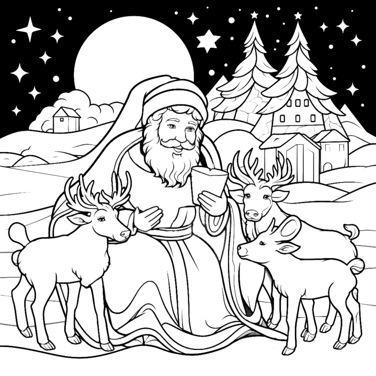 Playful St. Nicholas coloring page