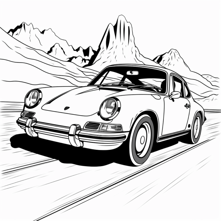 Coloring picture Dreamy Porsche