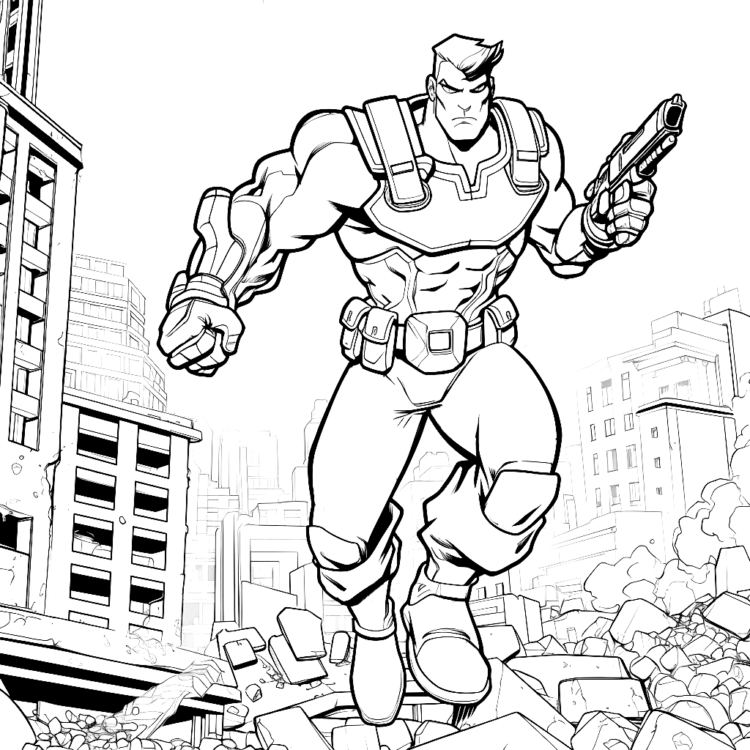 Dibujo para colorear superhéroe vigilante