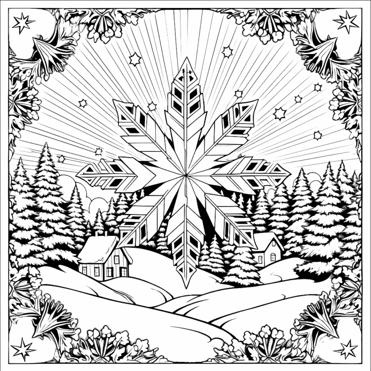 Coloring picture winter mandala