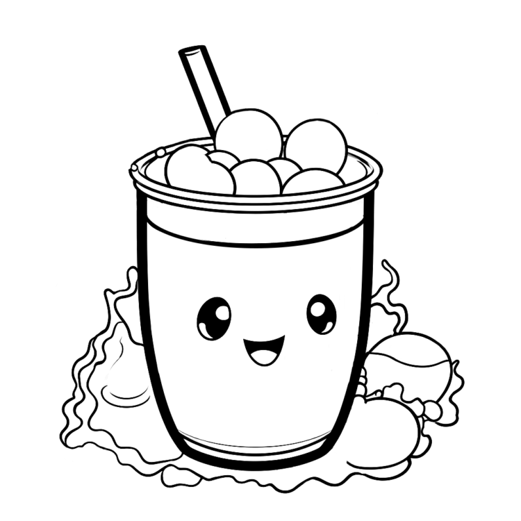 Ausmalbild Winterfreude Bubble Tea