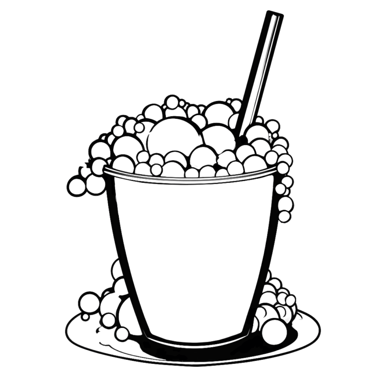 Ausmalbild Winterzauber Bubble Tea